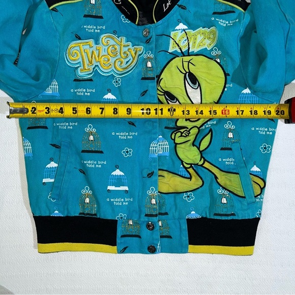 Vintage Looney Tunes Tweety Bird Jacket Mens M Warner Bros 90s Retro Rare - Picture 12 of 12